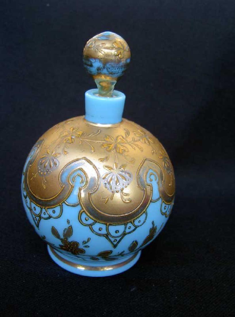 Blue opaline scent bottle by Moser (1 of 5)