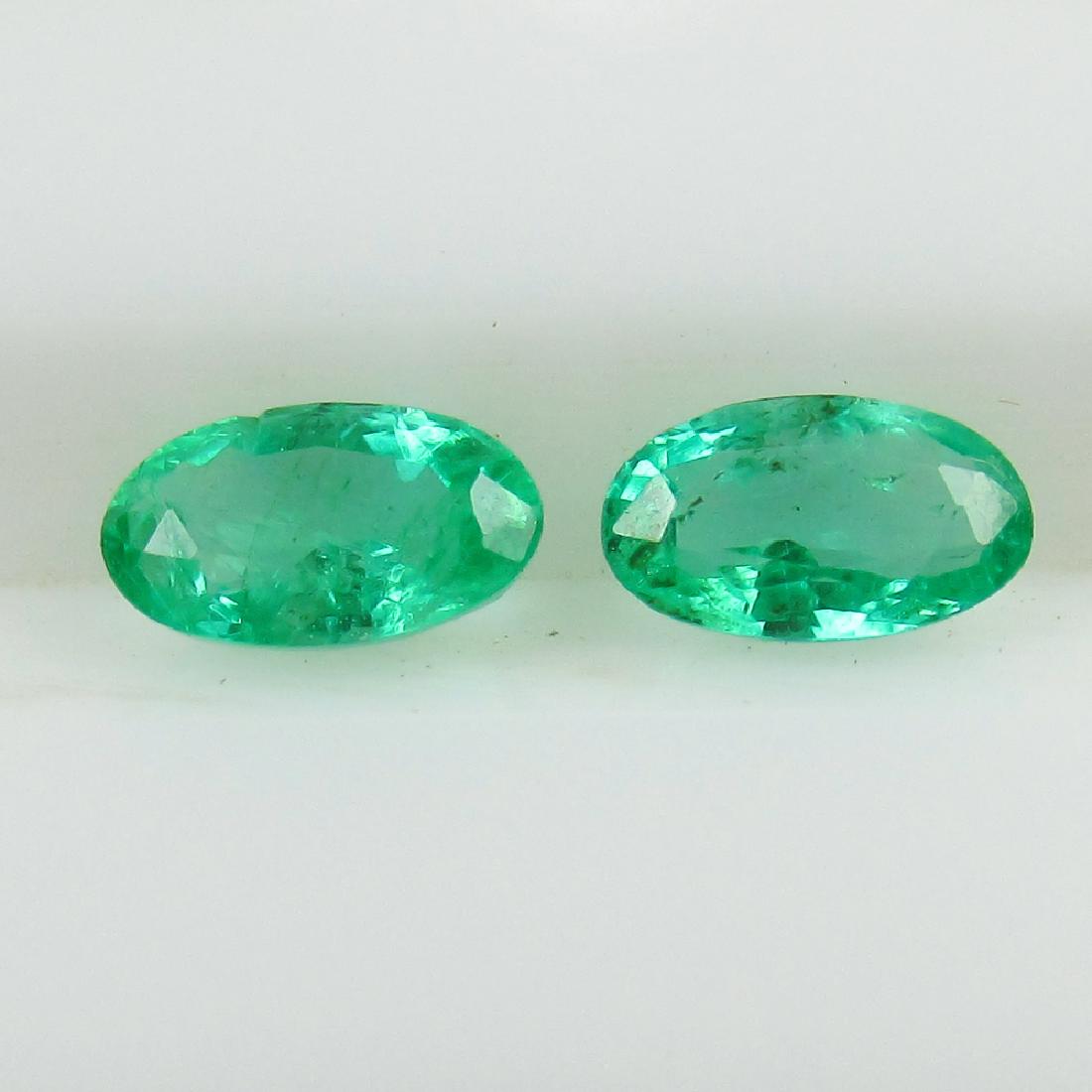 0.43 Ct Genuine Loose Zambian Emerald 5X3 mm Oval Pair (1 of 2)