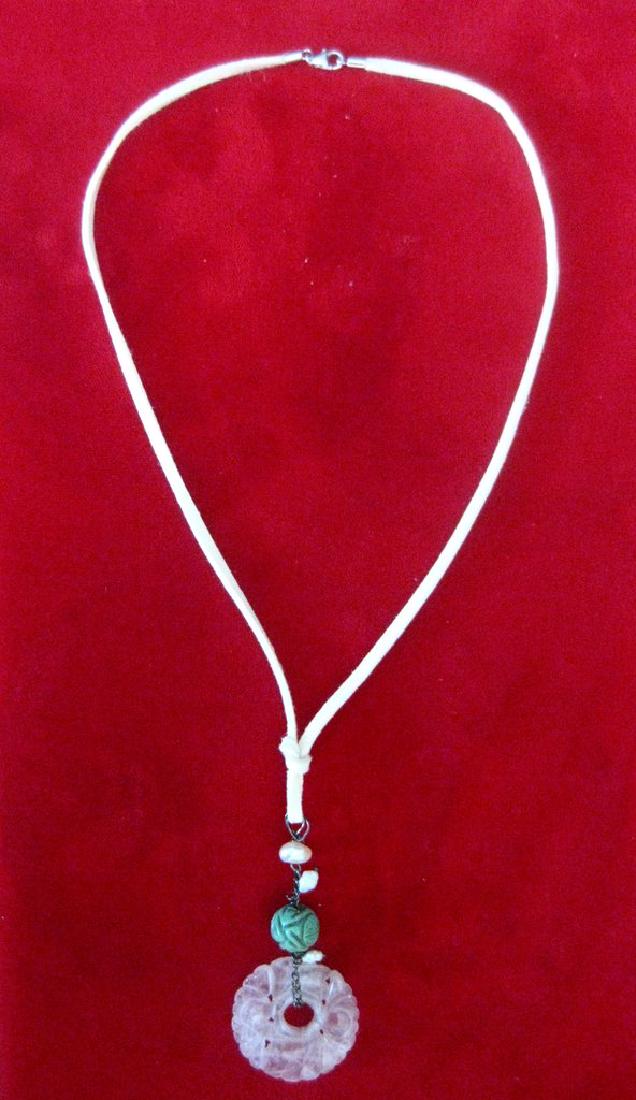Antique Chinese Rose Quartz Necklace (1 of 7)