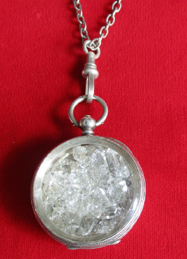 Antique Sterling Silver "Herkimer Diamond" Pendant With (1 of 6)