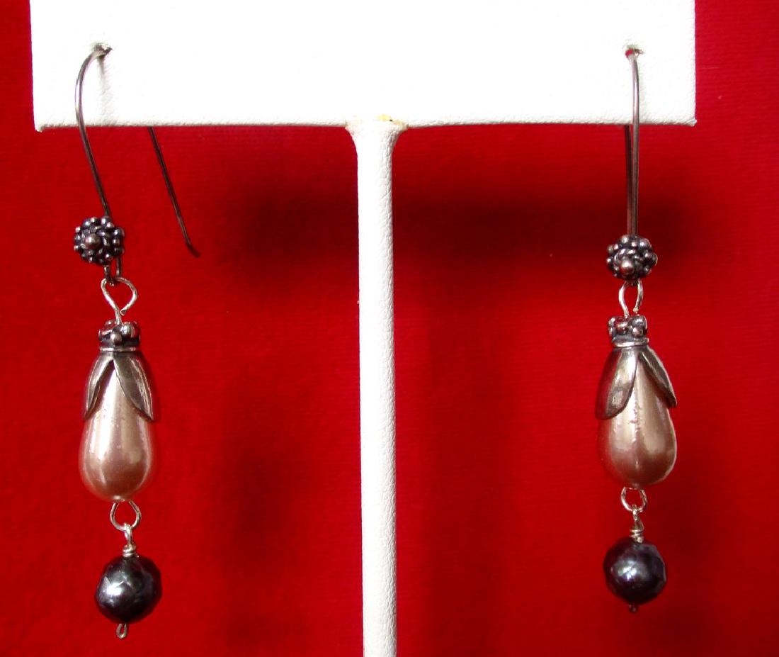 Pair of Sterling Silver Earrings With Champagne & Black (1 of 5)
