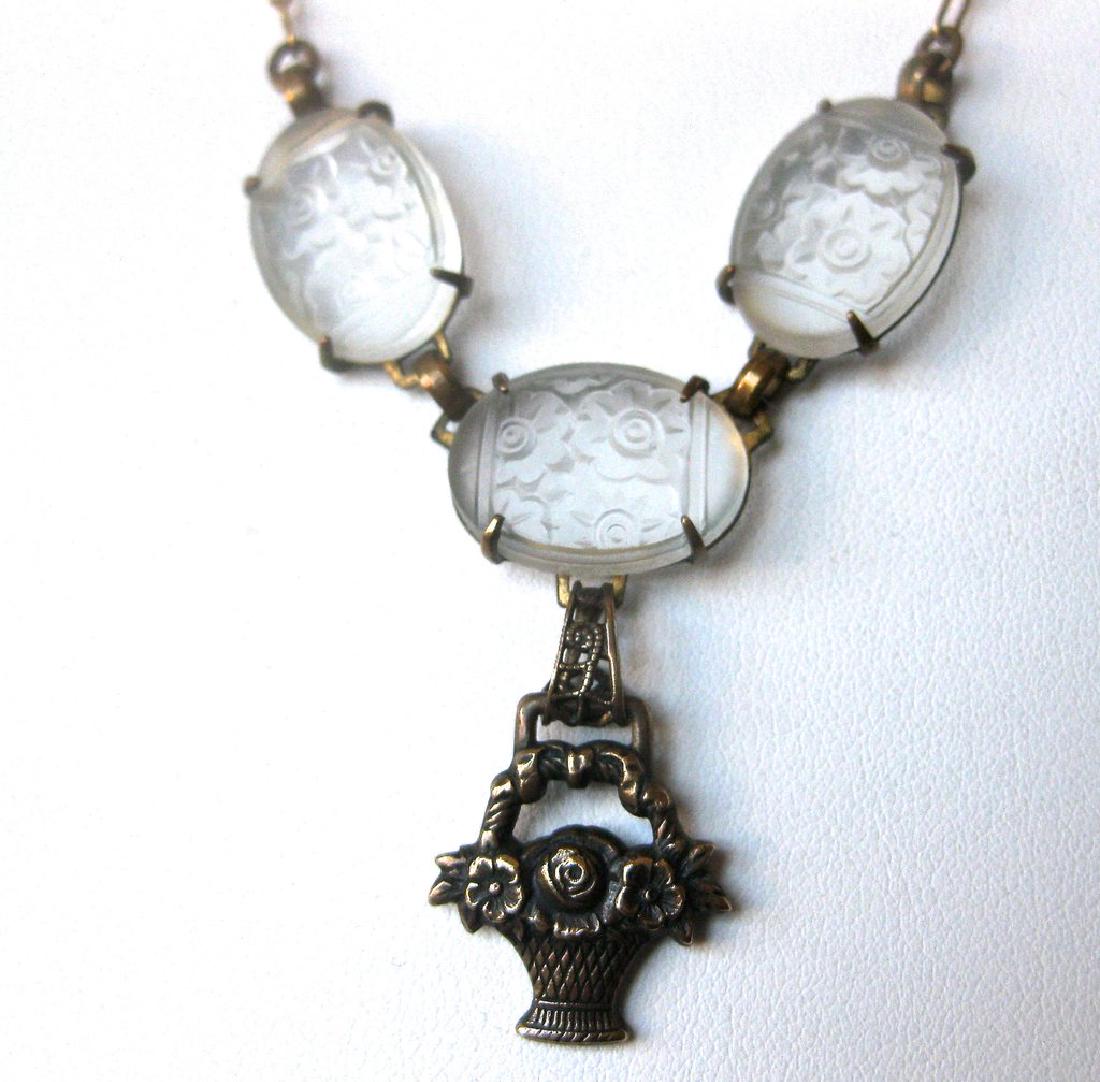 Victorian Etched Glass Necklace (1 of 4)
