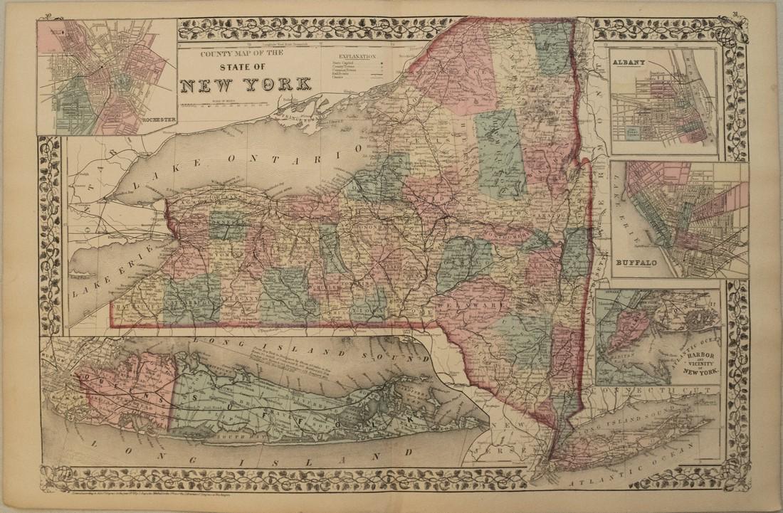 1876 Mitchell Map of New York -- County Map of the (1 of 1)
