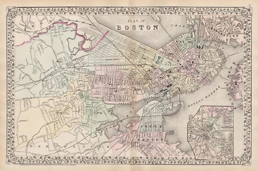 2-pg. Plan of Boston, Mitchell 1872 (1 of 4)