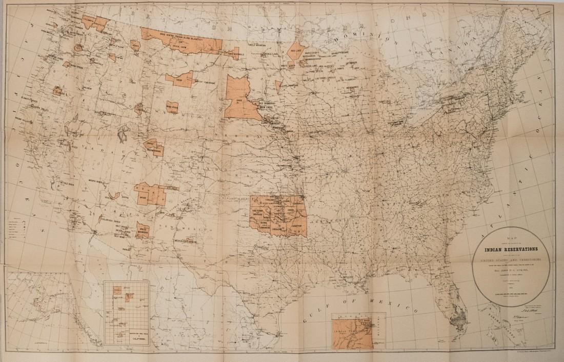 1885 Map of Indian Reservations in the US -- Map (1 of 1)