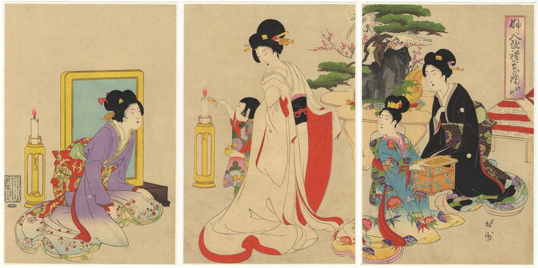 Chikanobu Yoshu Woodblock Wedding (1 of 7)