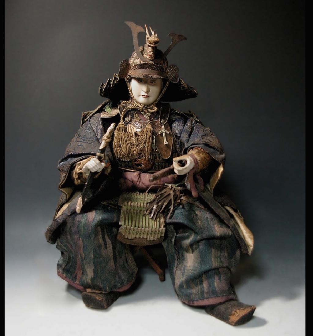 Very rare large antique samurai (50 cm.) Doll (1 of 8)