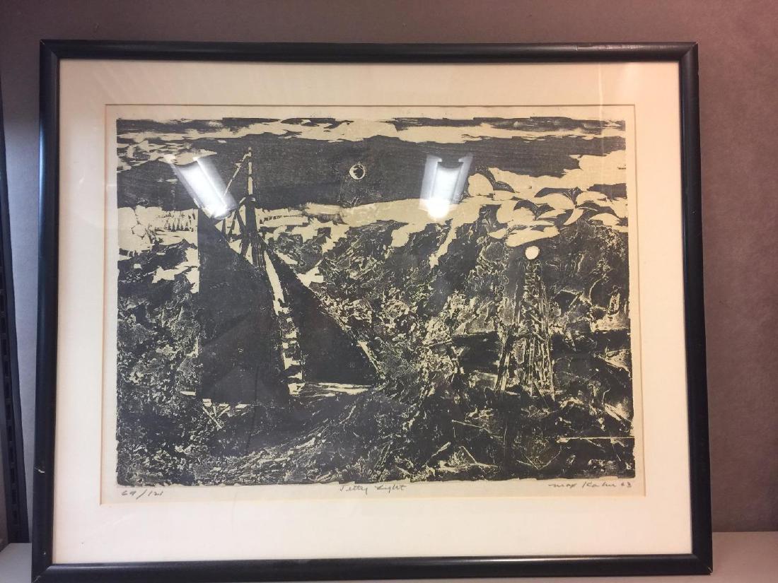 Max Kahn "Jetty Light" 1963 color woodblock print 15 x: New to Jasper52! Max Kahn "Jetty Light" 1963 color woodblock print 15 x 21 1/4 in Signed, 69/121 Max Kahn "Jetty Light" 1963 color woodblock print 15 x 21 1/4 in Signed, 69/121 Details Max Kahn Jetty