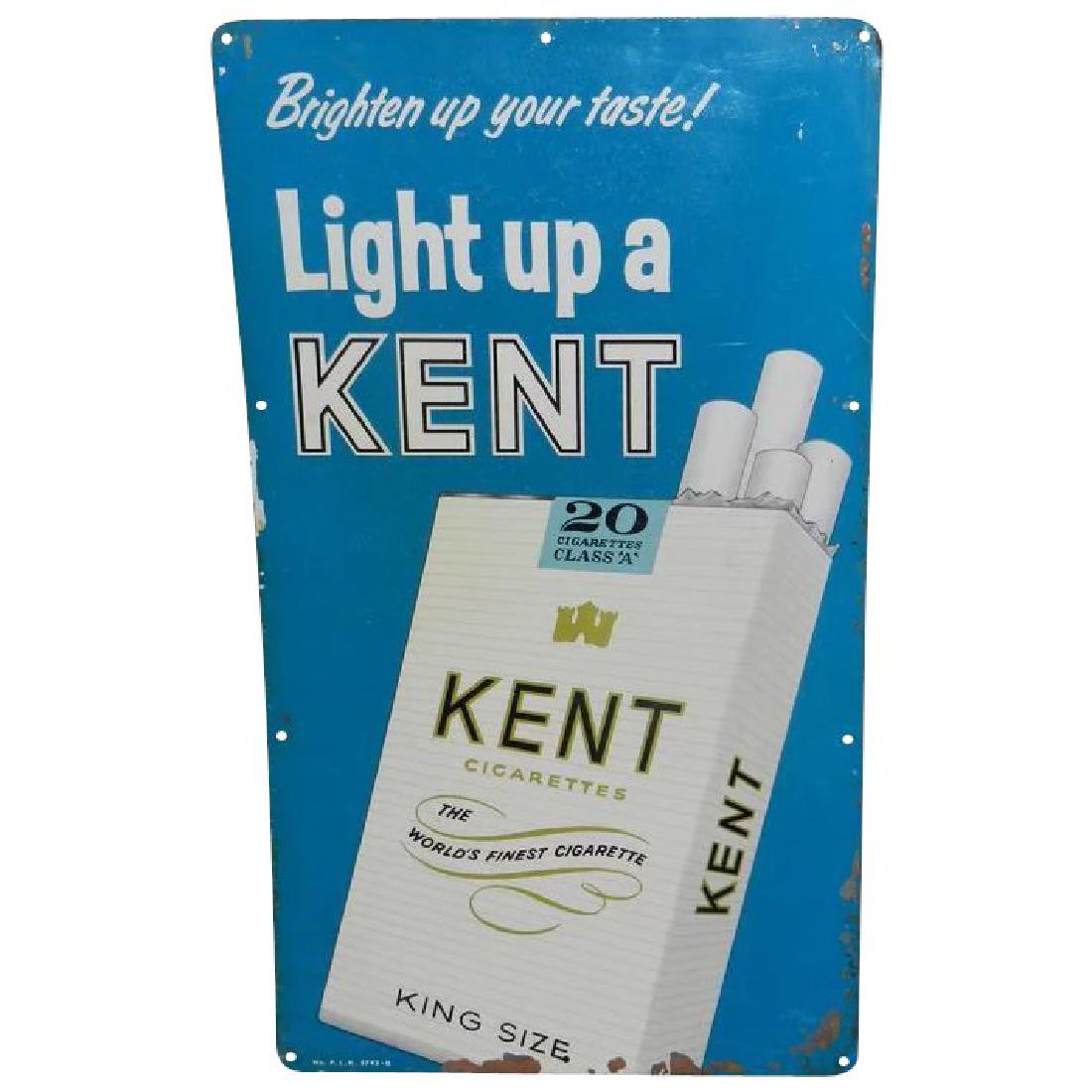Vintage Kent Cigarette Tin Advertising Sign (1 of 6)