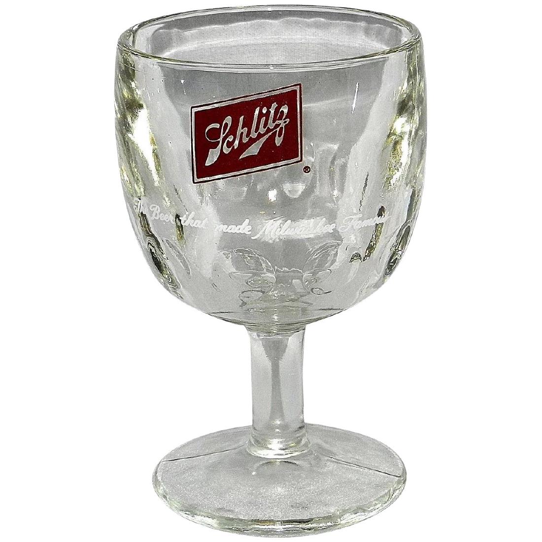 Vintage Milwaukee Schlitz Beer Thumb Print Schooner (1 of 5)