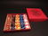 Akro Agates Marble set w Box Red Stripe