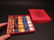 Akro Agates Marble set w Box Red Stripe - 2