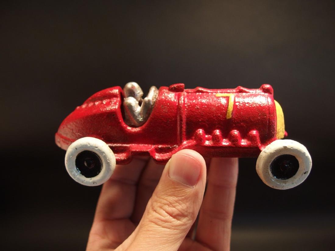 Cast Iron Red #7 Hubley Race Car Toy Car (1 of 11)