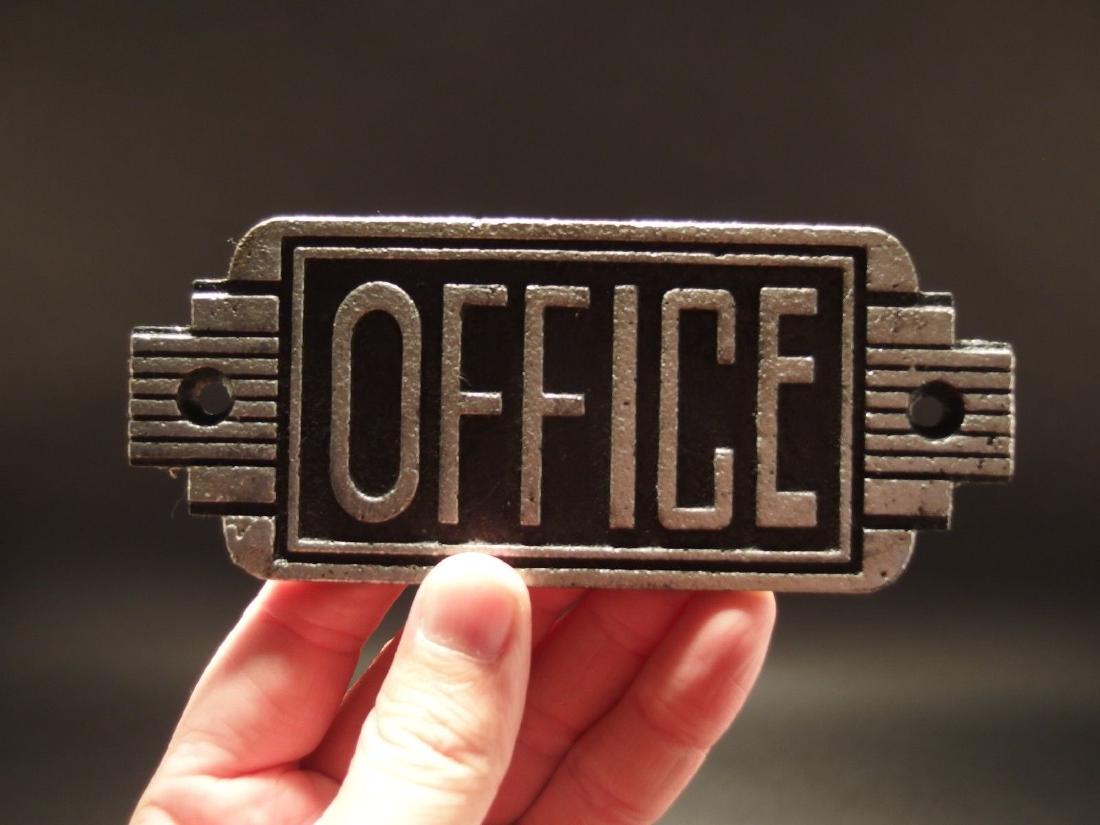 Cast Iron Retro Art Deco Office Sign (1 of 5)