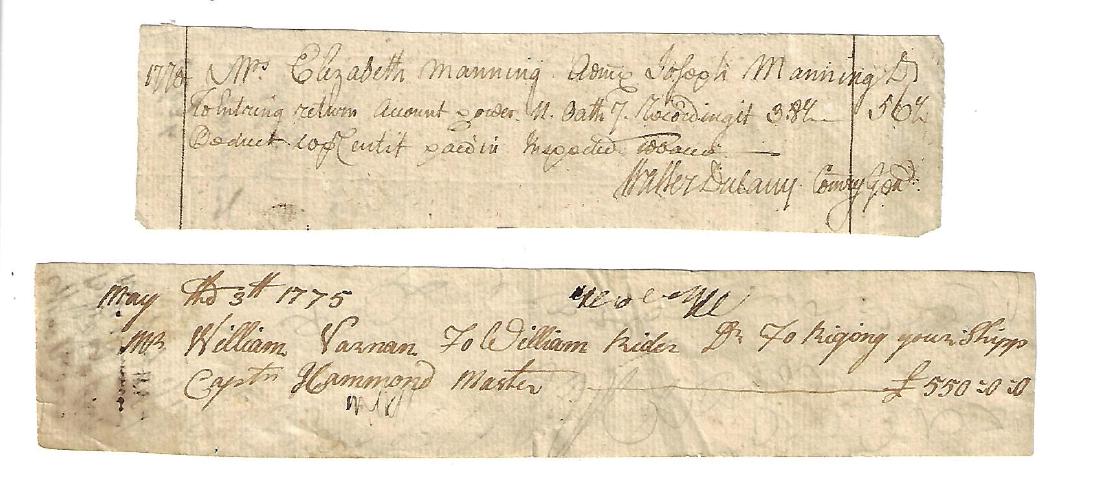 1770 Colonial Receipts Shipping (1 of 1)