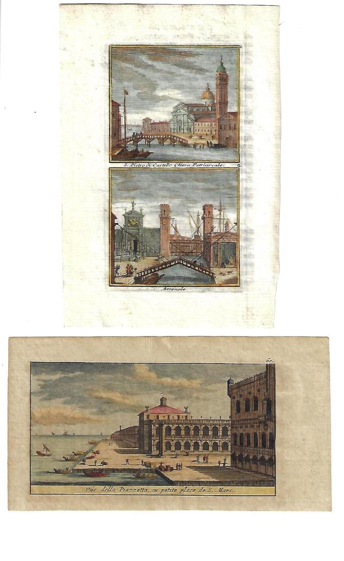 Two 17th C Hand Colored Scenes Venice (1 of 1)