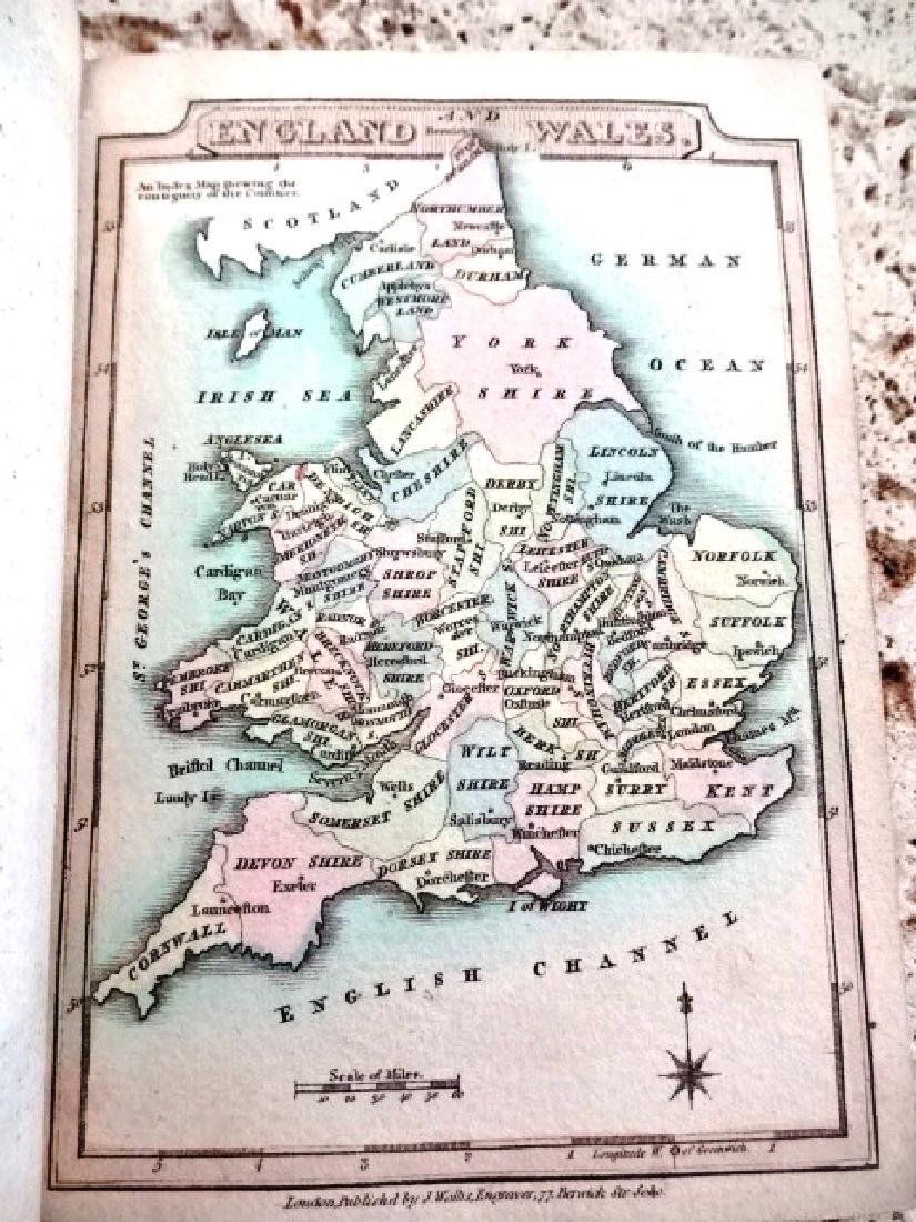 1810 Pocket Atlas Hand Colored Maps Wallis (1 of 4)