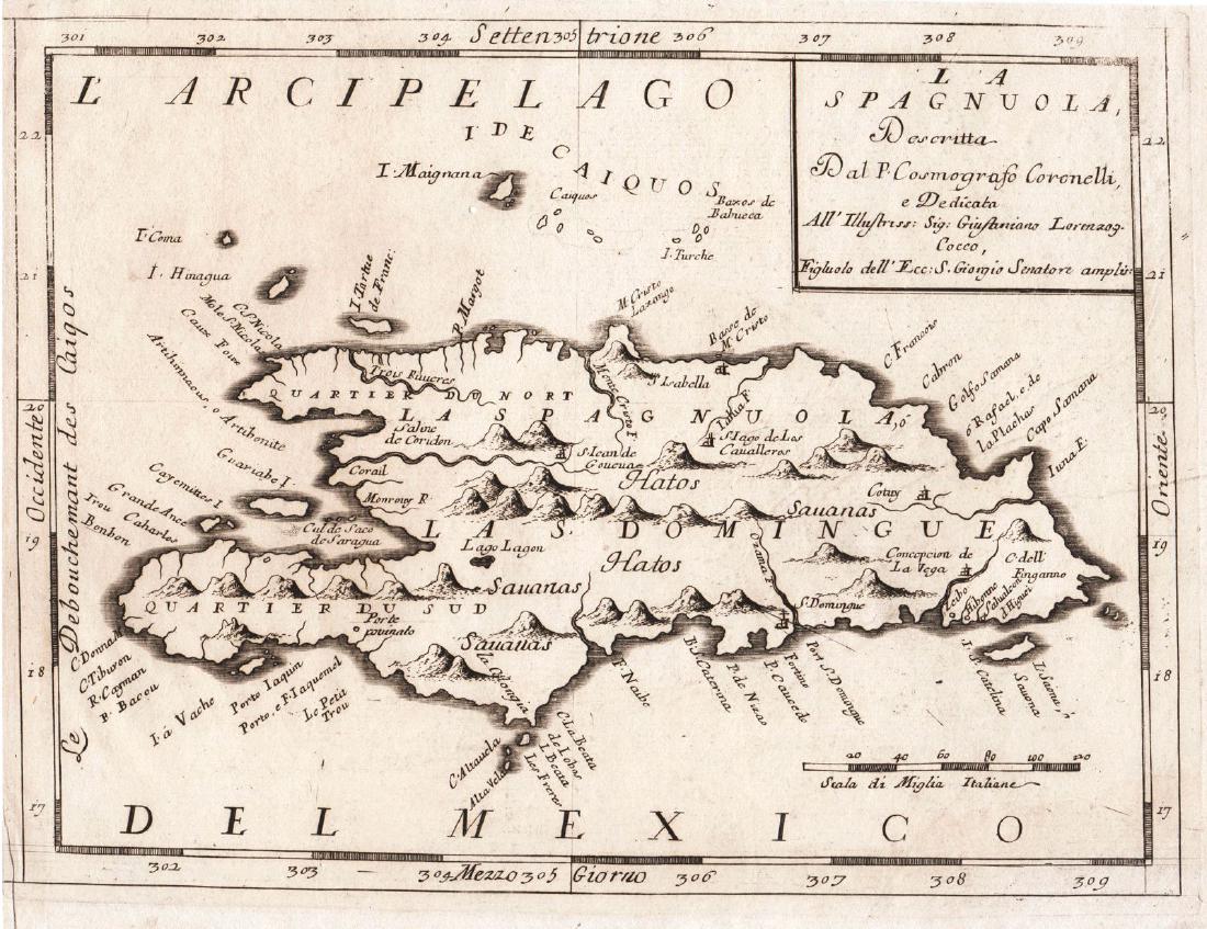 Coronelli: Venetian Map of Hispaniola, 1690 (1 of 1)