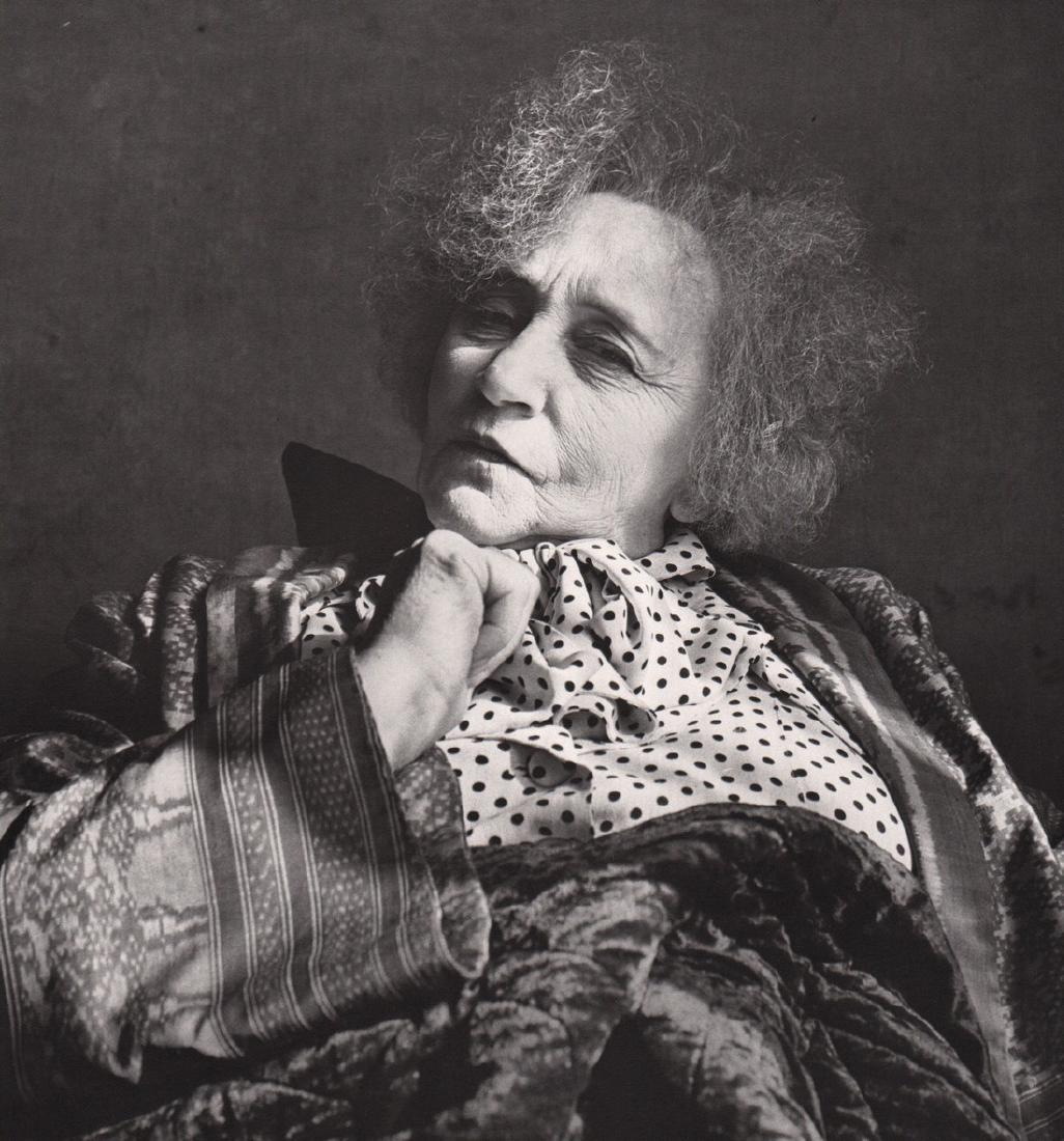 IRVING PENN - Colette, Paris 1951: Artist: IRVING PENN Print Title: Colette, Paris 1951 Medium: Photolitho Printed 1984 in the US Image size (inches) approx. 9.5 x 10” Irving Penn was an American photographer known for his fashion ph