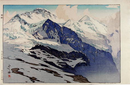 YOSHIDA, Hiroshi Woodblock The Jungfrau' (in the Swiss