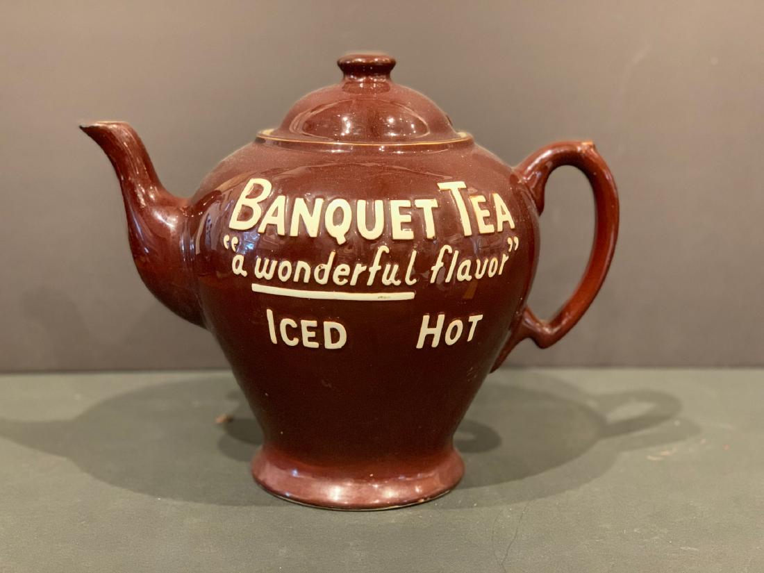 BANQUET TEA, c. 1900 trade sign (1 of 2)