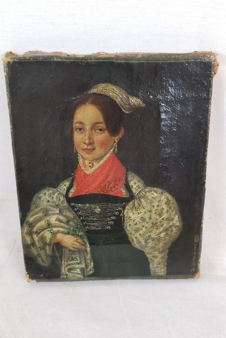 Miniature portrait Oil on Canvas dated 1836 (1 of 7)