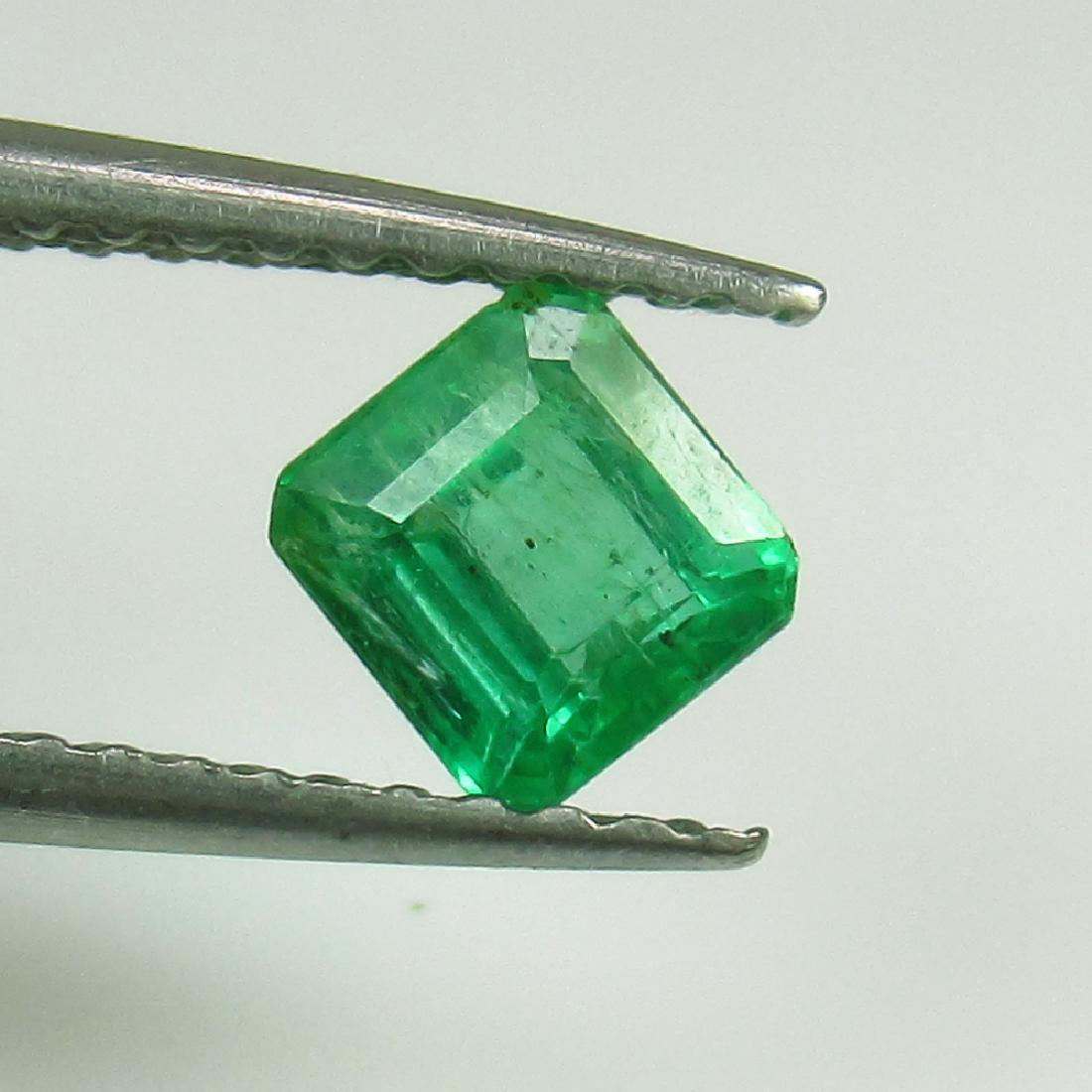 0.61 Ct Genuine Zambian Emerald Excellent Square (1 of 2)