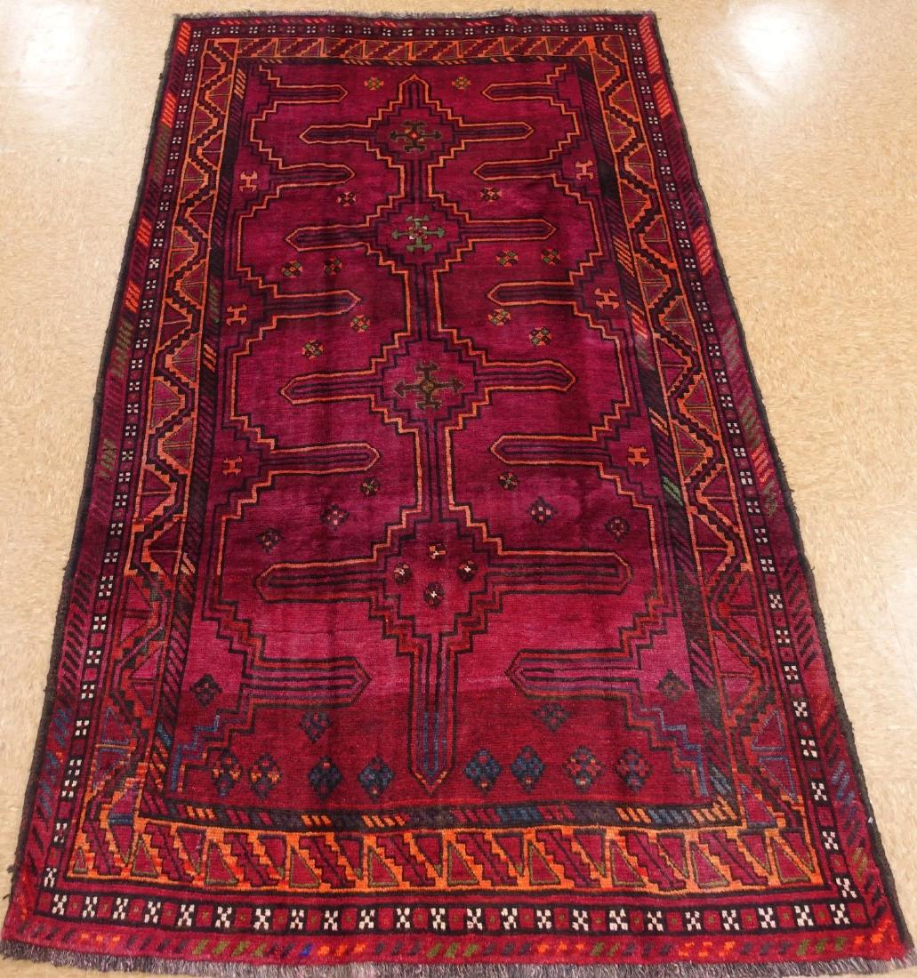 Persian SHIRAZZ Tribal Hand Knotted Wool PURPLE ORANGE (1 of 11)