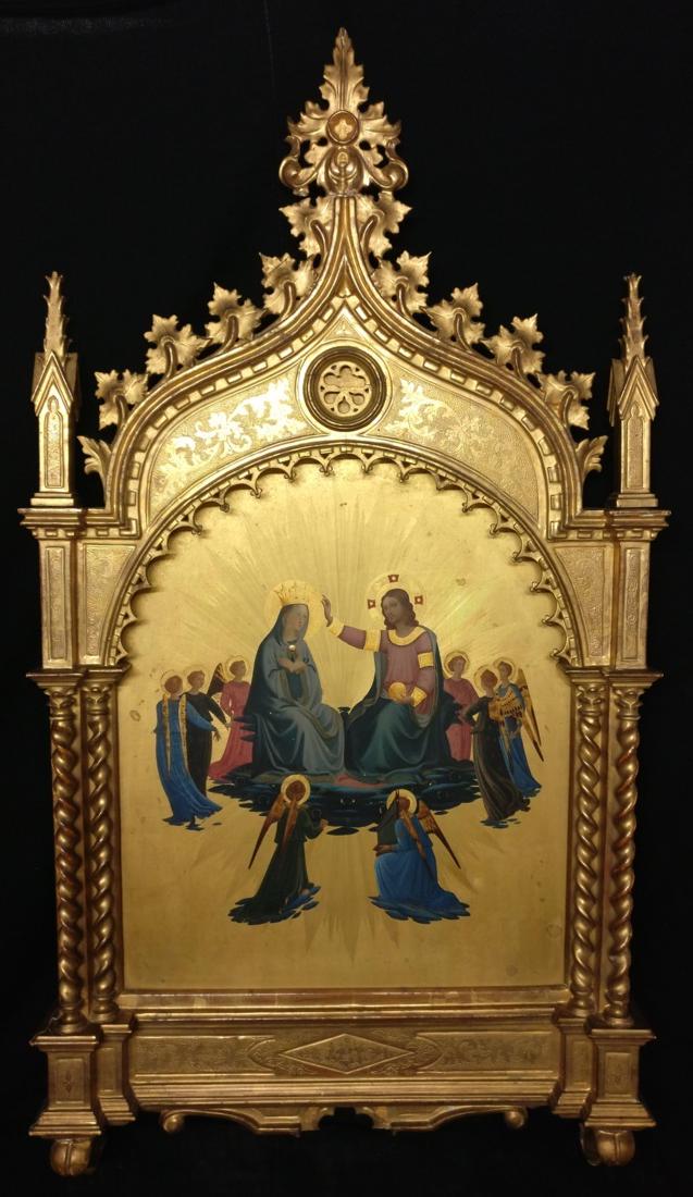 Altarpiece in painted and gilded wood with gold leaf (1 of 20)