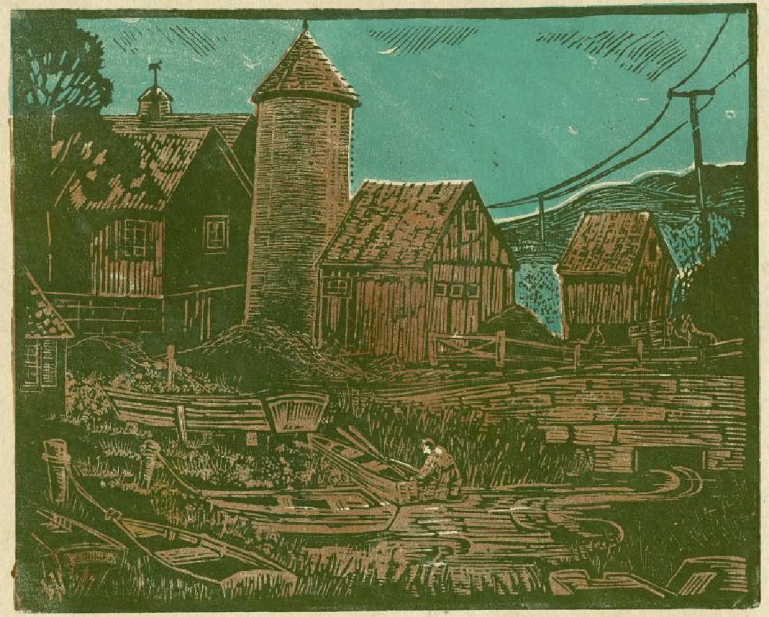 Isabella Walker Woodblock - Early Fisherman (1 of 3)