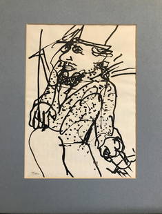 John Lees Top Hat: New to Jasper52! John Lees Top Hat 1970s Acrylic on paper 7. 25"x10", framed 12. 5"x. 25"x15. 25" Signed in pencil on lower left Excellent Condition- minor wear consistent with age and history John Le