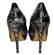 Pour La Victoire Black Snake Skin Peep Toe Pumps Size - 4