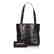 Chanel Vintage Black Lambskin Camellia Shoulder Tote
