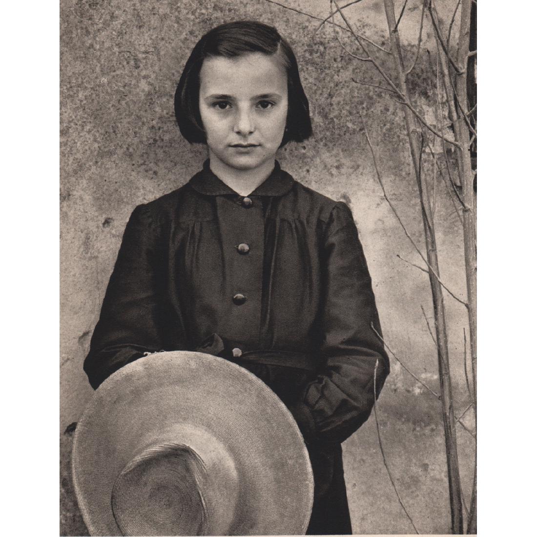 PAUL STRAND - Girl from Luzzara, Italy 1953: Artist: PAUL STRAND Print Title: Girl from Luzzara, Italy 1953 Medium: Sheet-Fed Gravure Printing Date: 1960's Printed in Prague Image Size: 4.75 X 6.25 inches Paul Strand (1890–1976) was an America