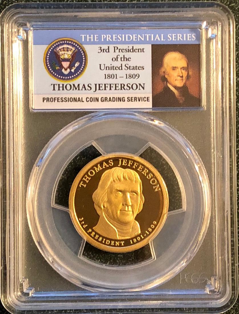 2007S Thomas Jefferson PR70DCAM: 2007S Thomas Jefferson PR70DCAM Reserve: $25.00 Shipping: Domestic: Flat-rate of $10.00 to anywhere within the contiguous U.S. International: Foreign shipping rates are determined by destination. Comb