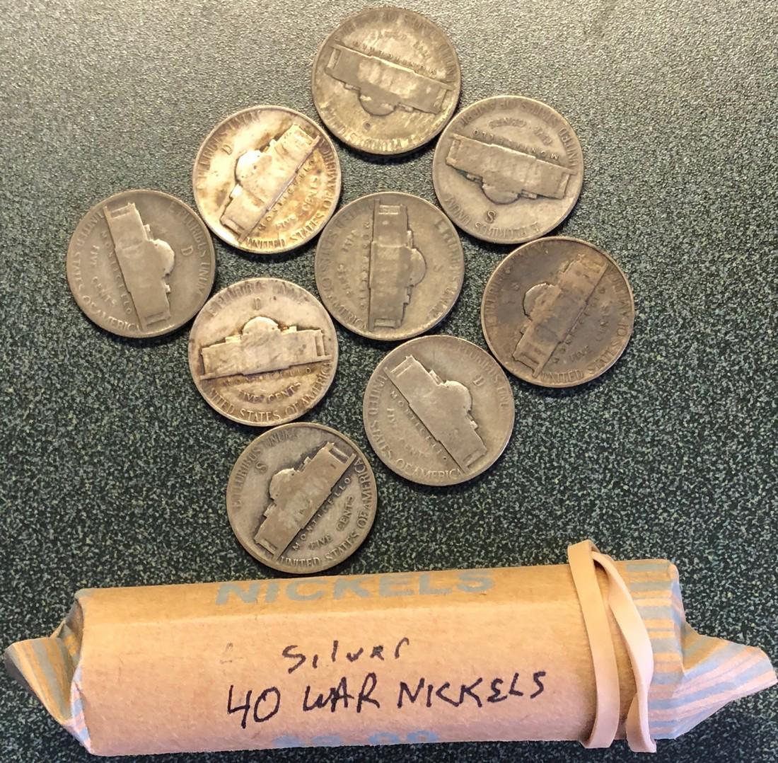 49 Silver Alloy War Nickels & Assorted dimes (1 of 3)