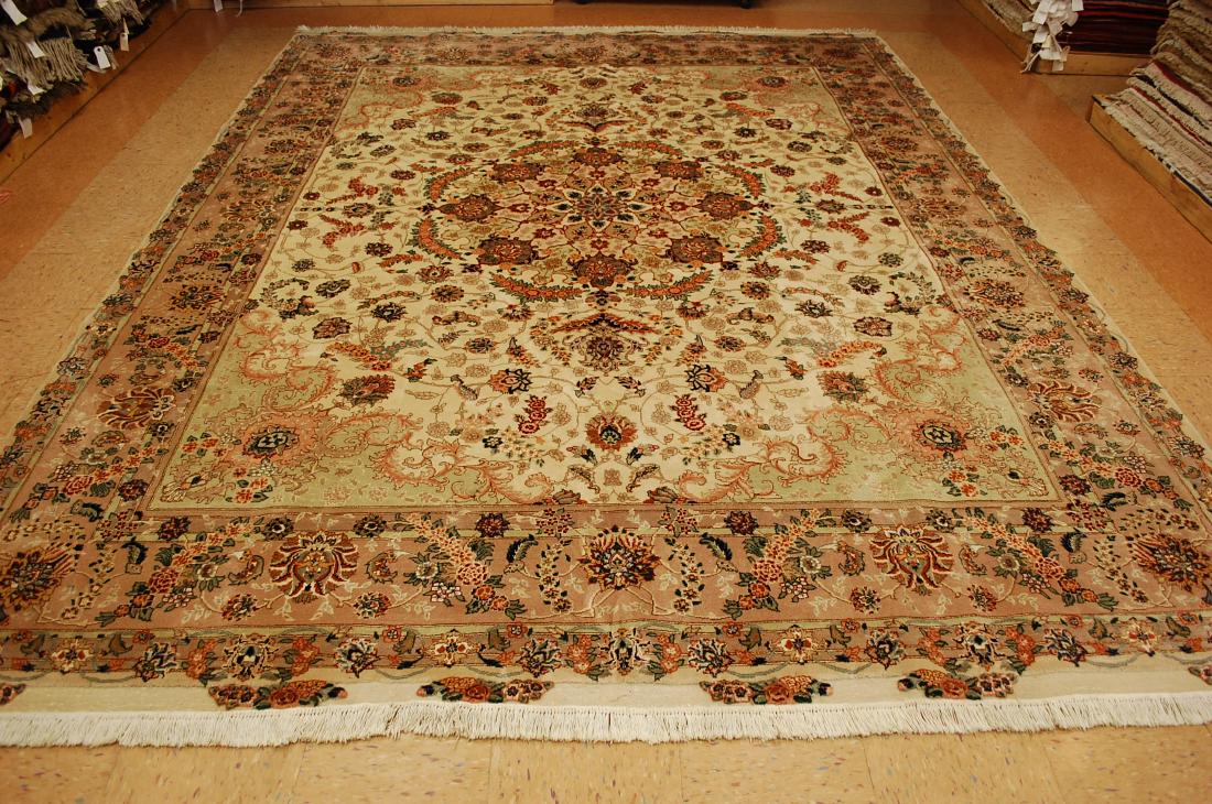 ROOM SIZE PERSIAN TABRZ RUG 9x11.10 KORK WOOL_SILK (1 of 10)