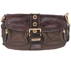Vintage Prada Handbags Purses For Antique Prada Brown Tessuto Canvas Leather Buckle Crossbody