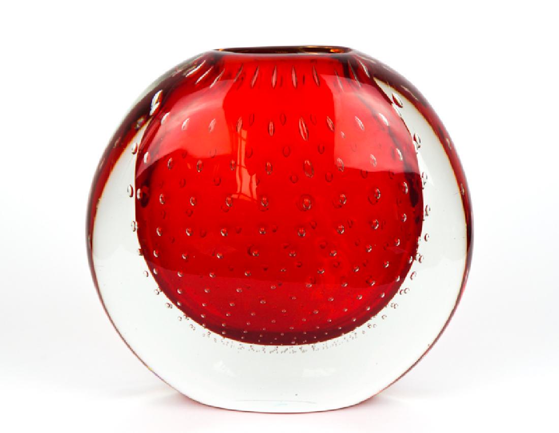Murano Glass Vase Balloton Red (1 of 9)