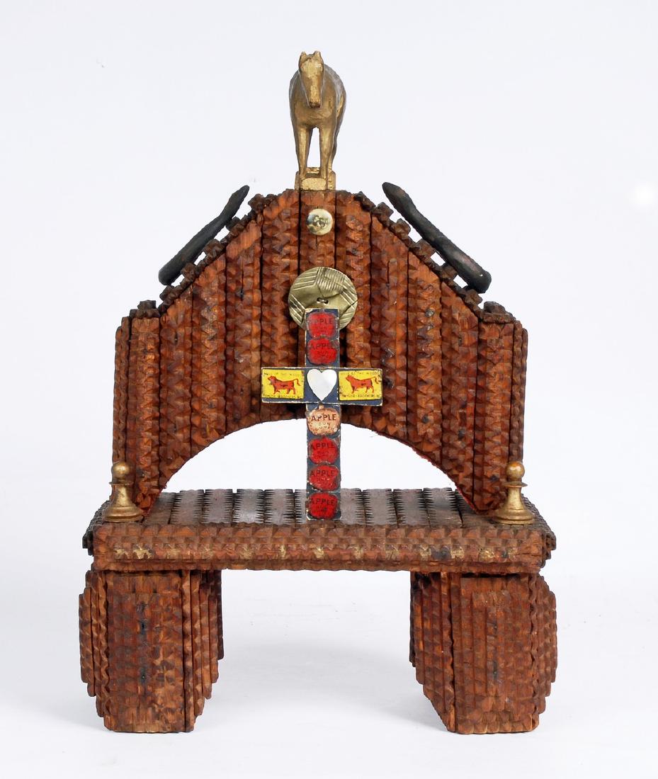 Tramp Art Shrine with Figural Carvings (1 of 9)