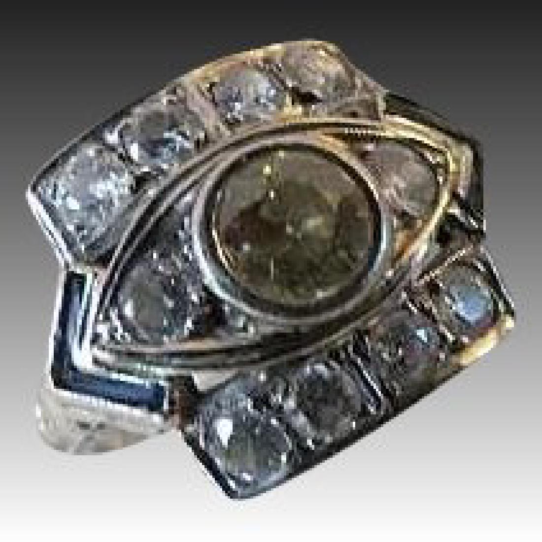 Stunning Vintage 1920s 18k white gold 1.50 carat Yellow (1 of 7)