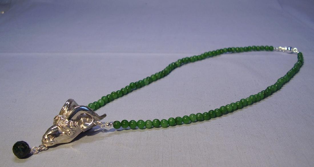 Rams head necklace green agate (1 of 9)