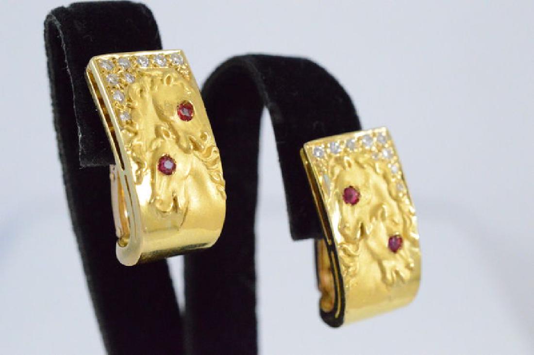 Carrera Y Carrera Equestrian earrings with ruby ??and (1 of 5)