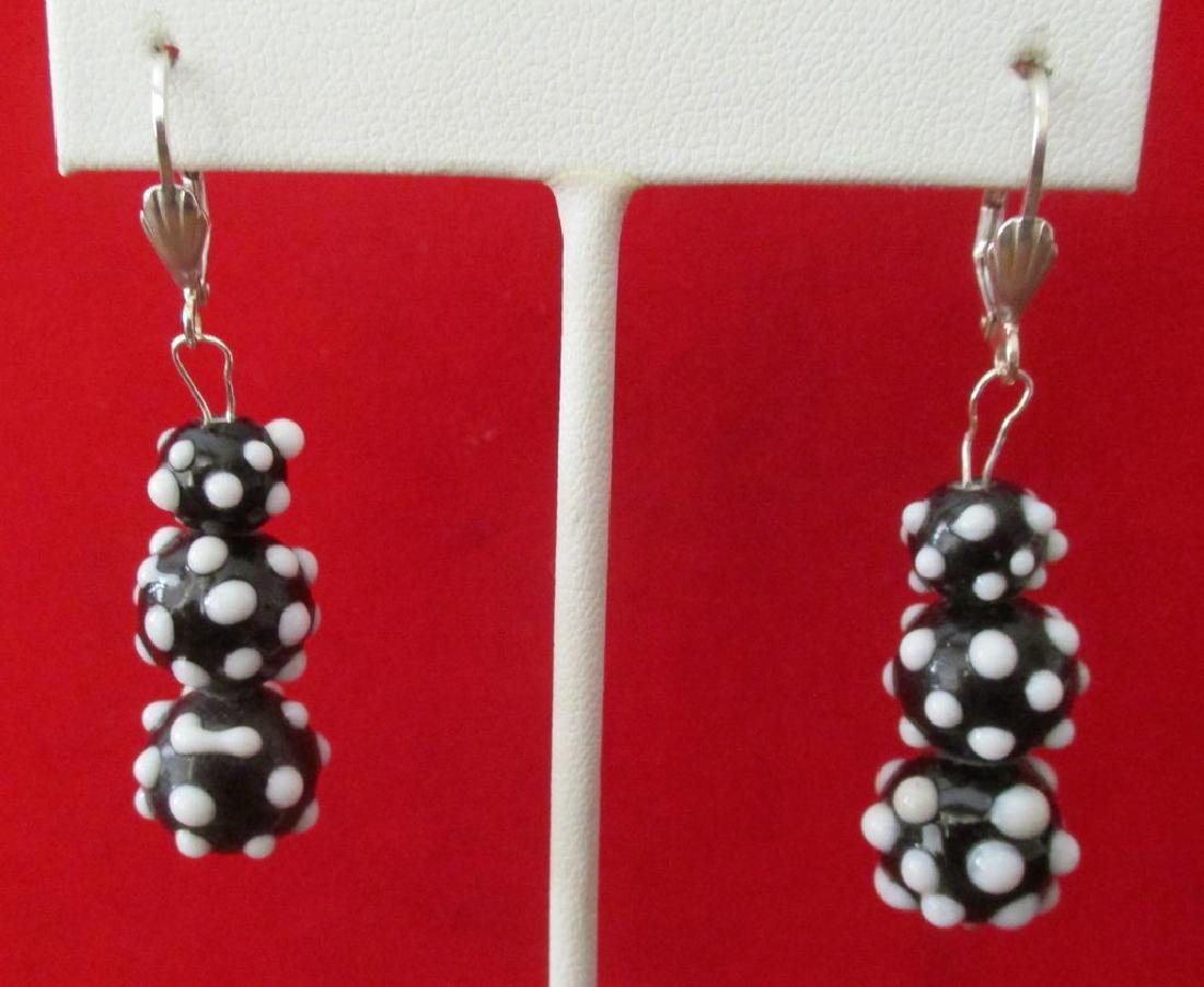 Pair of Vintage Czechoslovakian Lamp Work Earrings (1 of 5)