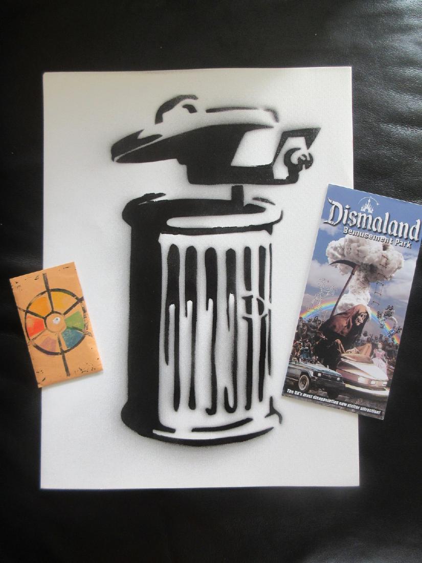Banksy Dismaland C.C.T.V spray paint on canvas (1 of 4)