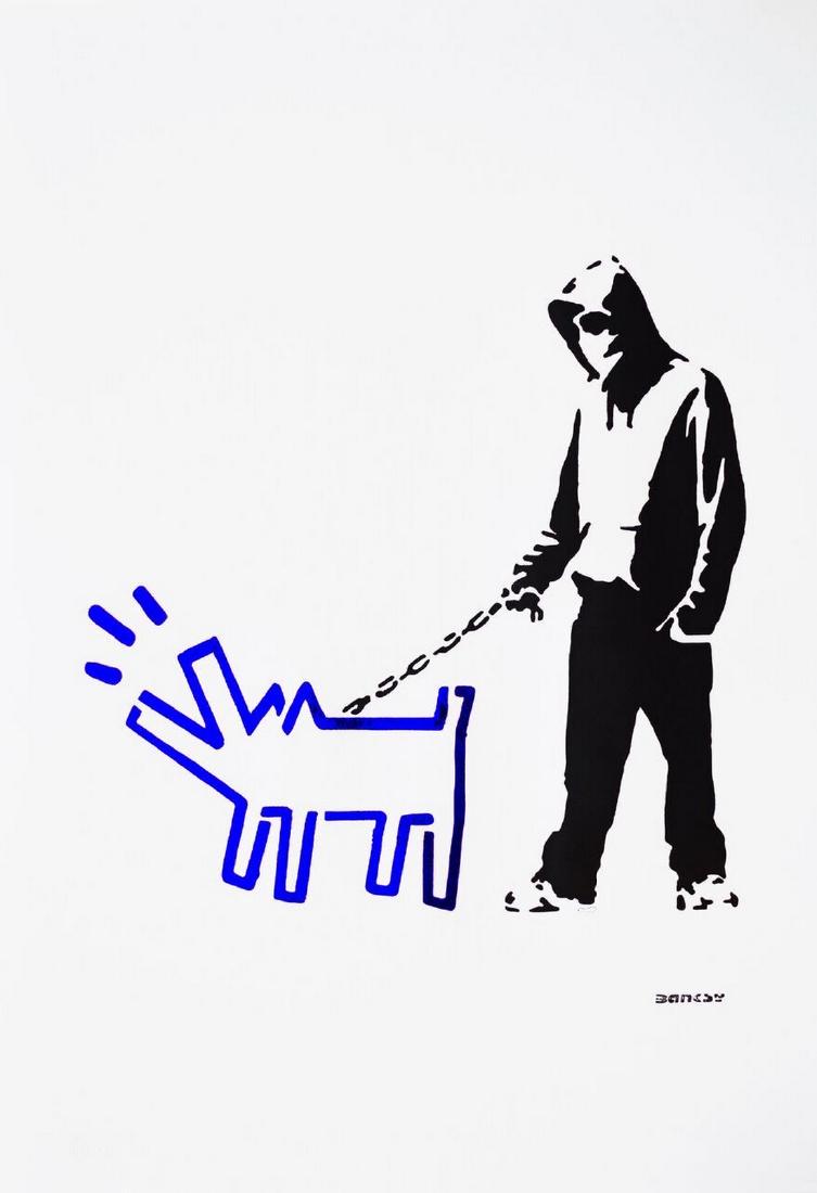 Hoodie & Keith Haring Dog Blue (1 of 2)