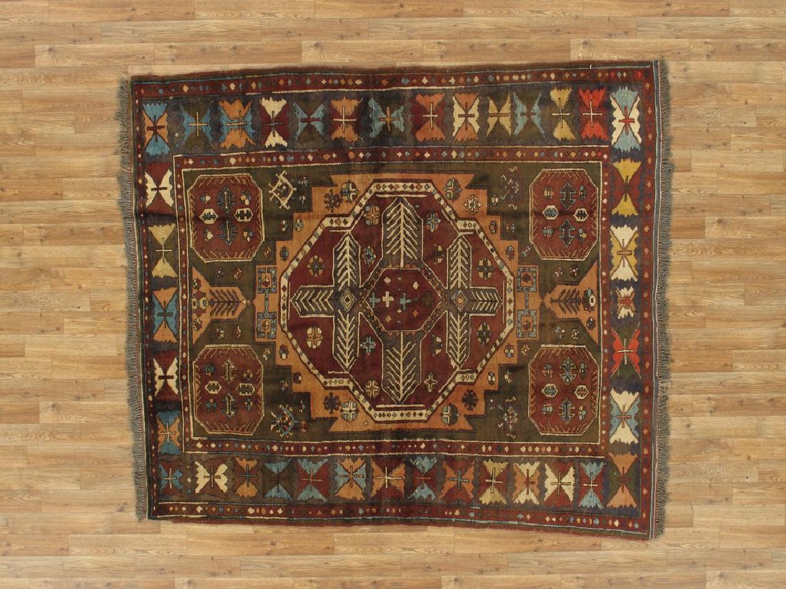 6 x 6 Semi-Antique Afghan Kazak Rug 5'8" x 6'5" (1 of 6)