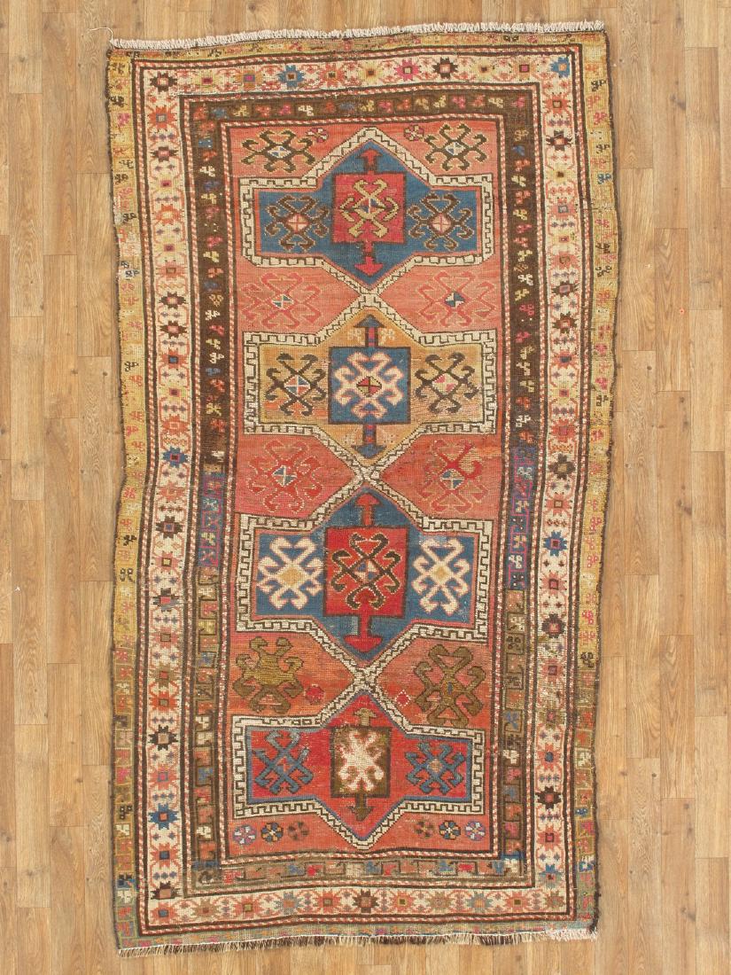 4 x 7 Antique Caucasian Kazak Rug 4' x 7'2" (1 of 5)