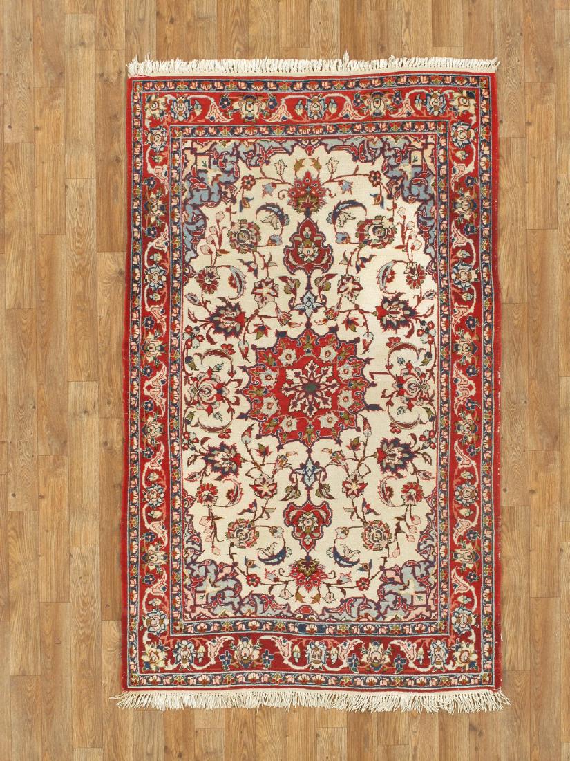3 x 5 Semi-Antique Persian Isfahan Rug 3'4" x 5'5" (1 of 9)