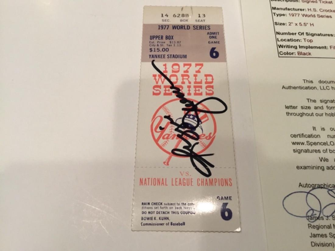 JSA signed Autographed Reggie Jackson 1977 World Series (1 of 2)